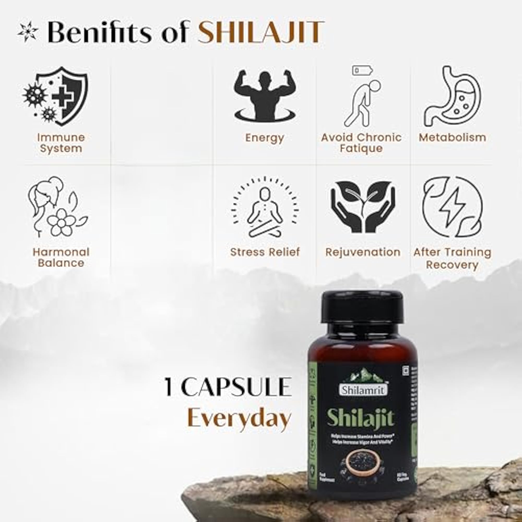 SHILAMRIT Himalayan Organic Shilajit Capsules, 1000mg
