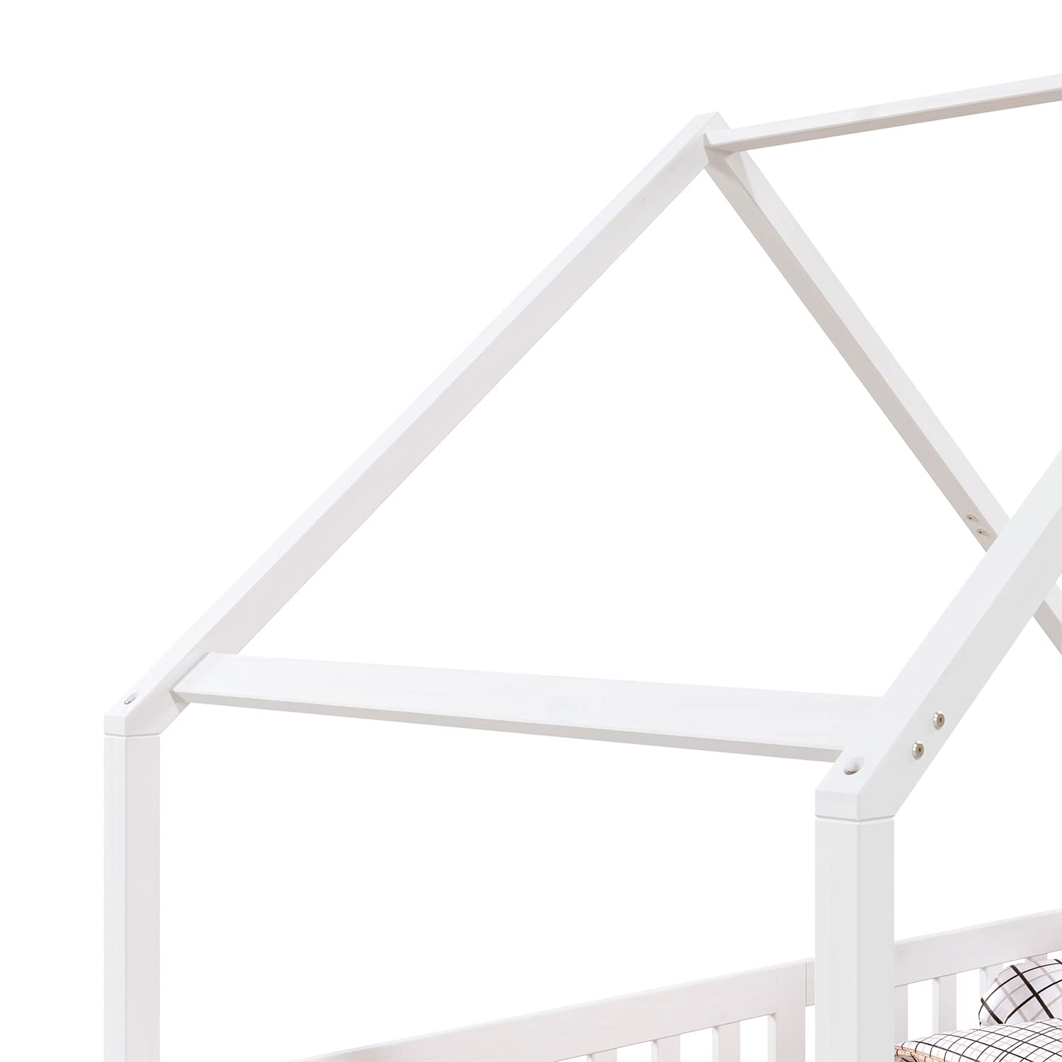 IDIMEX Lit cabane CORA lit Enfant Simple Montessori asymétrique en Bois 90 x 190 cm en pin Massif lasuré Blanc