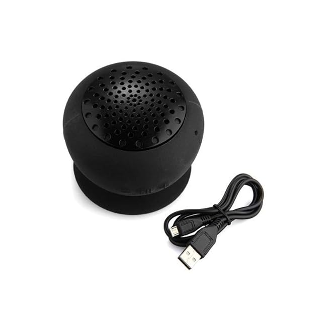 Mini Portable Bluetooth Speaker Wireless Mushroom Shaped Wireless Bluetooth Loudspeaker with Silicone Suction Cup Black Sturdy and Practical