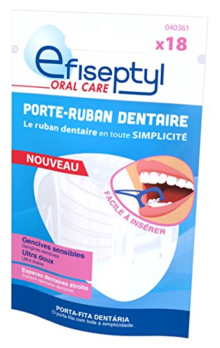 Efiseptyl - Porte-Ruban Dentaire - Gencives Sensibles - Ultra Doux - Espaces Dentaires Étroits - Goût Menthe - x18 Cover