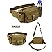 WOTOW Multi Functional Waist Pack, Military Single Shoulder Hip Belt Bag Fanny Packs Water Resistant Waist Bag Pouch Hiking Climbing Outdoor Bumbag with Water Bottle Pocket Holder (Brown)