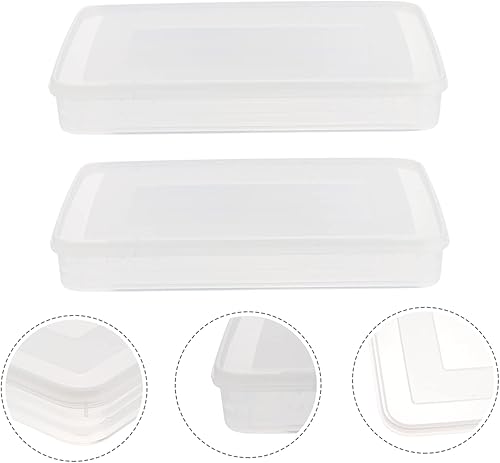 Miniatura 3 de HOMSFOU 2 unidades de cajas de bola de masa para nevera, contenedor de plástico grande, contenedores de almacenamiento planos, contenedores