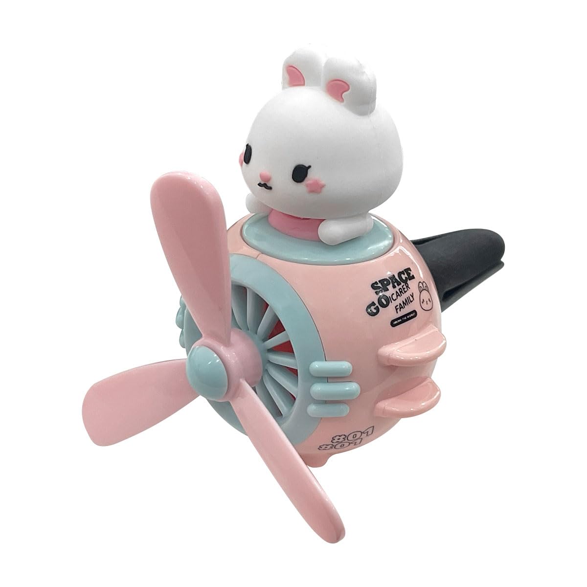 Cute Pilot Rabbit Car Air Fresheners, Car Diffuser Air Condition Vent Clip, Rotating Propeller Automotive Air Outlet Fan Creative Perfume Accessories for Car Interior Decoration