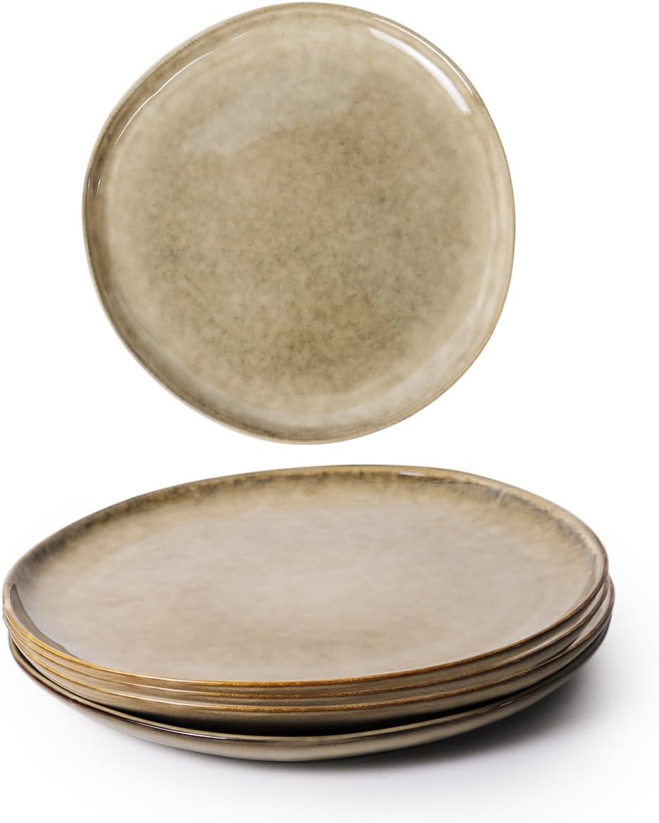 Cuisine Art Jamie Stoneware Dinner Plate - 27cm, Brown || Durable & Stylish for Everyday Dining (Set of 4)