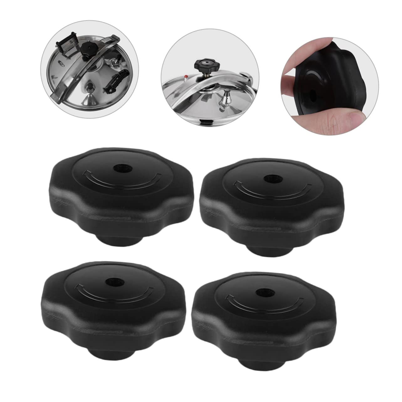 SOLUSTRE Perilla de Plástico para Ollas a Presión de 17 Mm Interruptor Giratorio y Función Antiexplosión, Accesorio Seguro para Tapas de Cacerolas