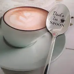 Colheres de presente para pai, presente de aniversário de Natal para pai, pai da filha, filho, colher de chá para pai, pai, café, chá, presente para pai, colheres de chá de 20 cm