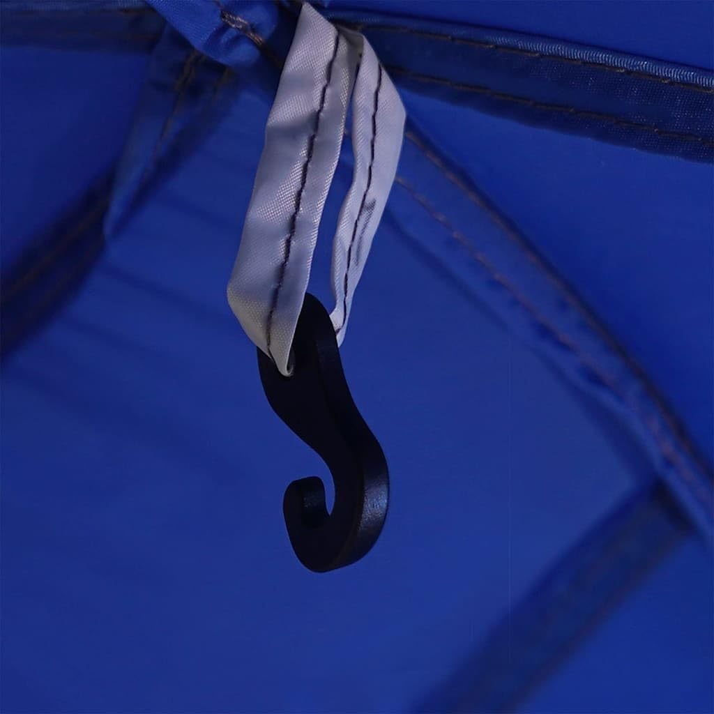 Azurblau namiot basenowy ze zdejmowanym zadaszeniem, ściankami z siatki, 512 x 458 cm, wodoszczelny poliester 185T, do okrągłych basenów do 400 cm, ochrona na kemping