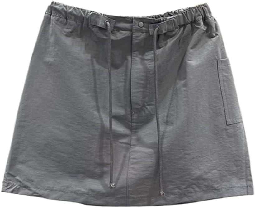 Elastic Waist Drawstring Work Skirt for Women in Summer Design Loose and Slim Casual Sports