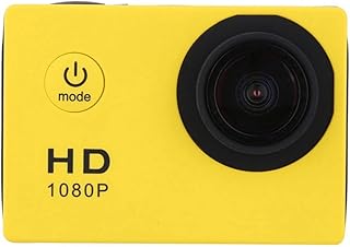 GIWFBQTR Cámara de Acción HD de 1080P con Pantalla LCD, Resistente Al Agua hasta 30 M, para Deportes de Bicicleta, Motocicleta, Esquí y Buceo, Color Amarillo