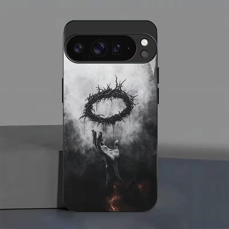 Image of MILLION CASES Crownless King Spectra Case for Google Pixel 8a, Google Pixel 8a Back Cover Case(2024) - PC | Midnight Black