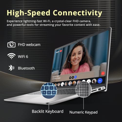 Image of Dell 15.6 inch FHD Business Laptop, Intel 10-core i7-1355U up to 5GHz, 64GB DDR5 RAM, 3TB Storage (2TB SSD+1TB Docking Station), Intel UHD Graphics, Backlit Keyboard, Wi-Fi 6, Windows 11 Pro, Silver