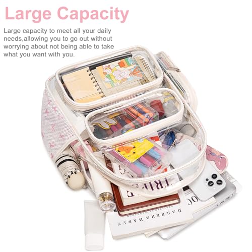 Image of BTOOP Clear Backpack Heavy Duty Transparent Backpack 17 inch See Through Bookbag for College Work Festival Security with Padded Strap Large Capacity