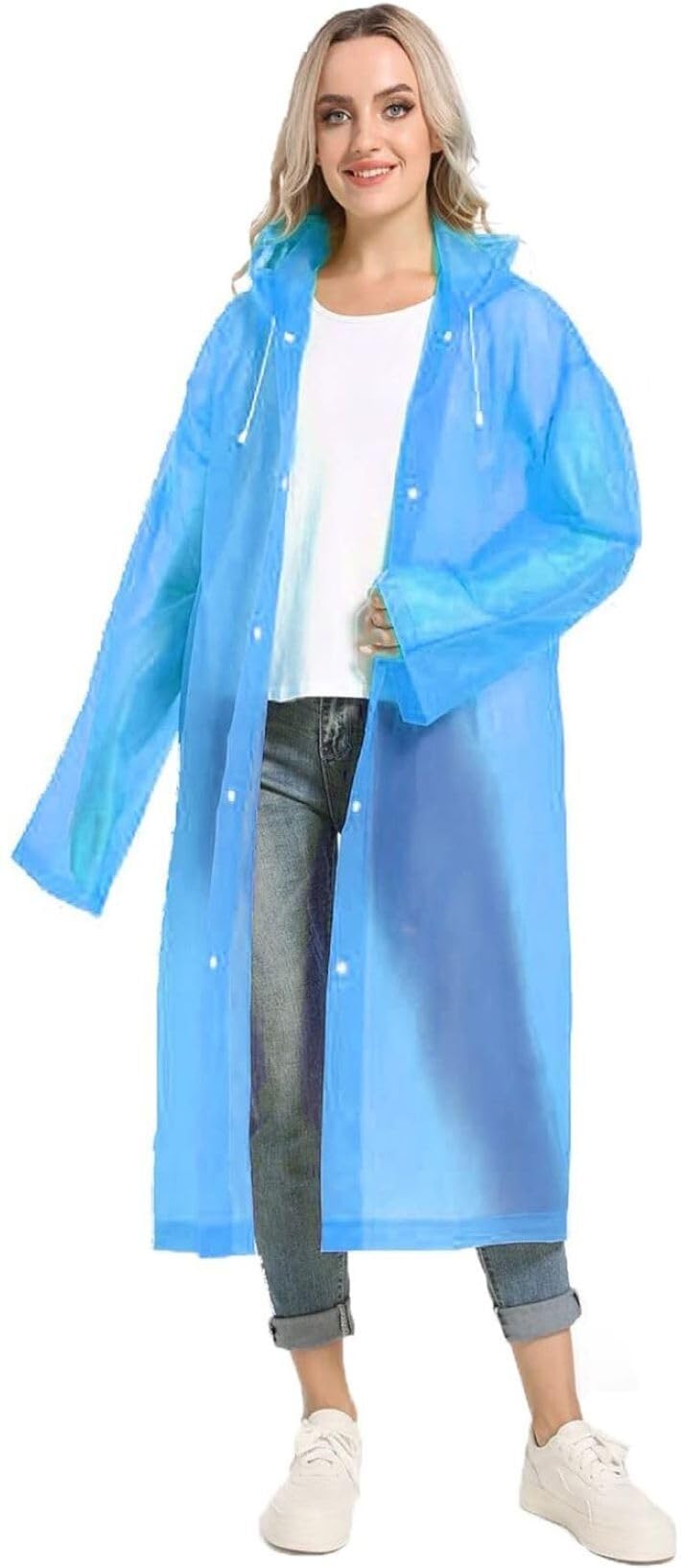 Casual Solid Women Raincoat (Raincoat EVA_Sky_3XL)-image-15