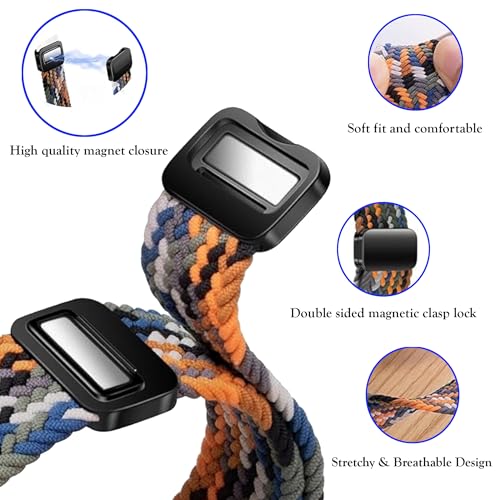 Image of ACM Watch Strap Woven Braided Magnetic 22mm compatible with Fastrack Xtreme Pro Smartwatch Adjustable Belt Band