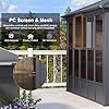 PURPLE LEAF 12' X 20' Sunroom with Light Permanent Hardtop Gazebo Solarium Galvanized Steel Double Roof Aluminum Outdoor Screen House for Patio Deck Backyard Grey #4