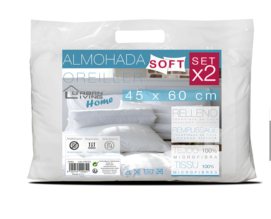 FORNOR 24082 Set DE 2 Almohadas Soft 45 x 60 cm