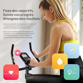 Zipro Vélo d'appartement Drift, Ergomètre Fitness, Vélo d'appartement magnétique, jusqu'à 120 kg, d'intérieur, d'entraînement à domicile, Ergomètre à piles