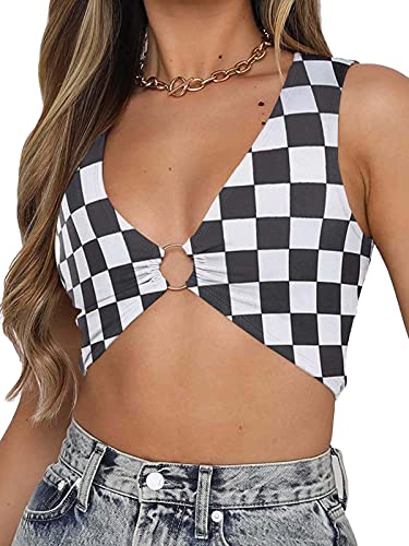 BEJONS Women Sexy Y2k Corset Like Crop Top Deep V Neck Bra Night Going Out Festival Rave Top