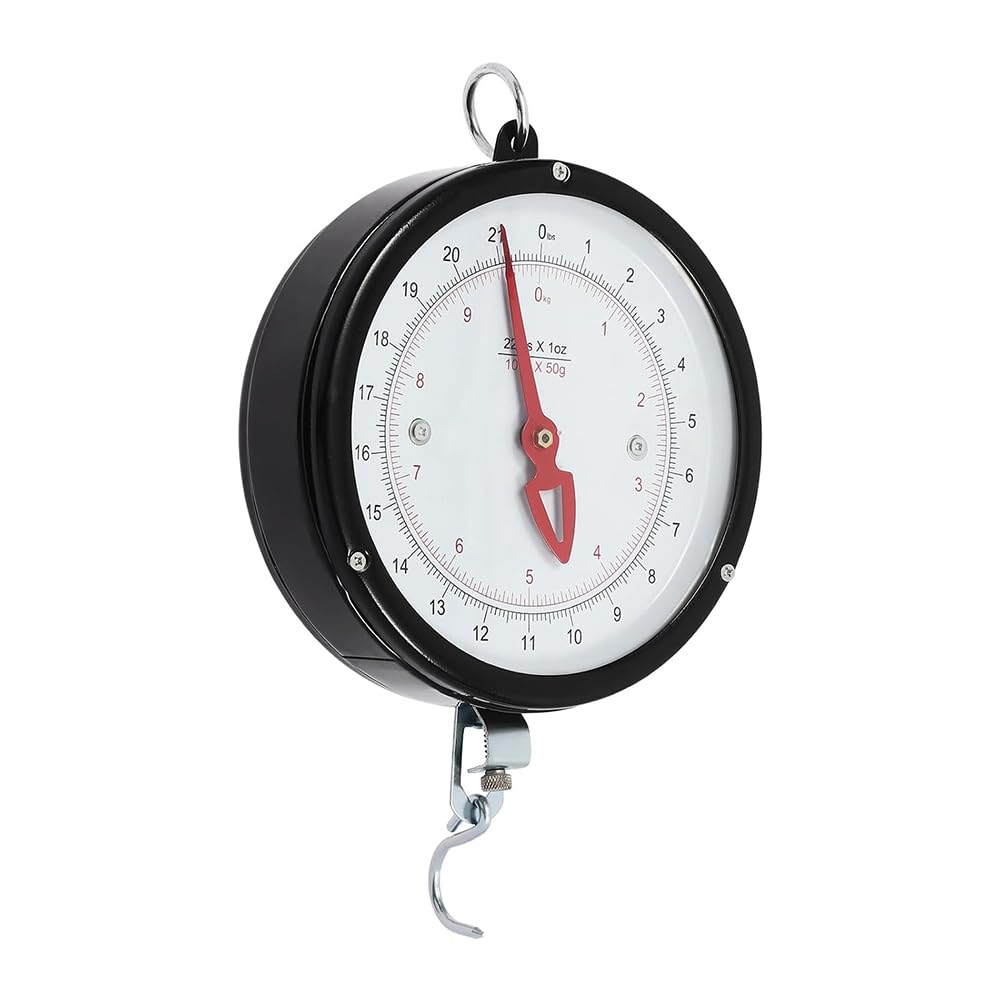 10-20kg Balanza Mecánica Colgante De Doble Cara con Cadena Y Bandeja para Cucharones Balanza De Peso con Muelle para Granja, Cocina Alimentos Y Productos AgrícolasSilver,10kg