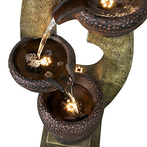 Chillscreamni 40” H Modern Outdoor Fountain - 4 Crocks Outdoor Garden Fountains With Contemporary Design For Garden, Patio, Deck, Porch, Backyard And Home Art Decor #TOP7
