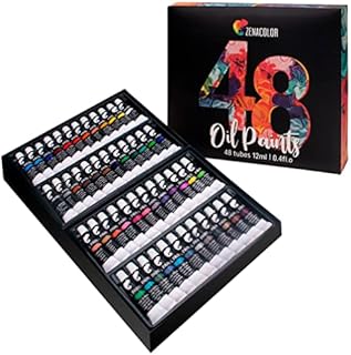 Zenacolor - Zestaw 48 farb olejnych - opakowanie 48 x 12 ml - idealne dla dorosłych