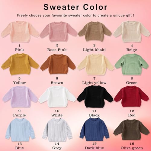 personalized baby sweater with nameone birthday giftcustom name embroidered knit sweaternewborn baby girl boy sweatermonogrammed newborn gifts