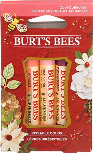 Burt's Bees Kissable Color Holiday Gift Set, 3 Lip Shimmers in Gift Box - Cool Collection in Watermelon, Apricot and Grapefruit (Packaging May Vary) - image 1