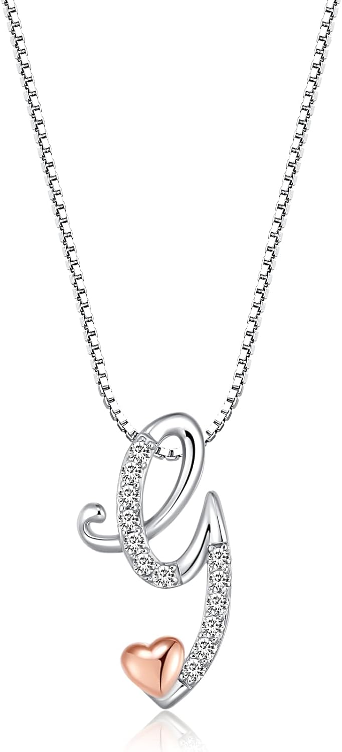 Initial Necklaces for Women - 14K Silver Letter Necklace for Teen Girls, Cute Name Necklace Dainty Gifts for Girls, Jewelry Cute Idea Christmas Gifts