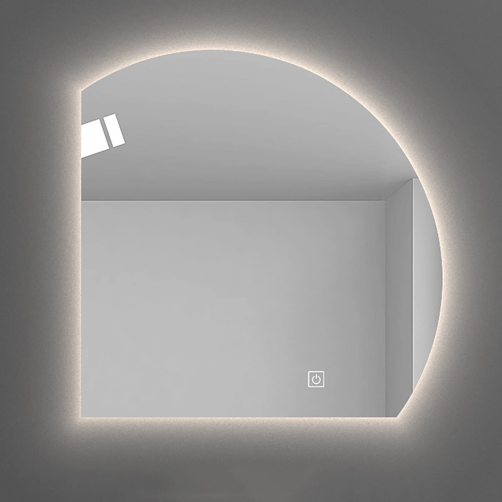 Miroir de salle de bain haut de gamme 80cm en verre HD et éclairage neutre