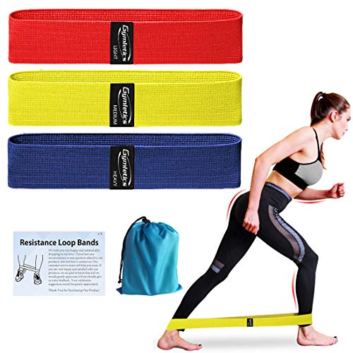 Resistance Bands for Legs and Butt, Fabric Non Slip Loop Exercise Bands Booty Bands Hip Bands Workout Bands, 3 Pack Fitness Bands for Activate Glutes and Thigh