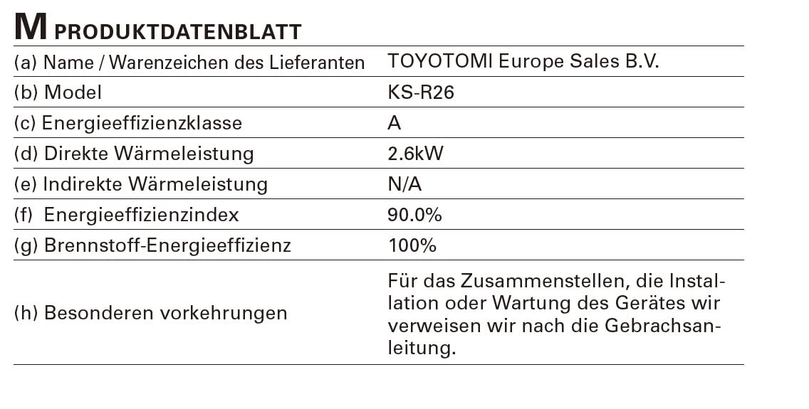 TOYOTOMI KS-R26 Stufa a Combustibile Portatile