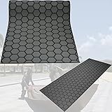 94.5'X 35.4'Hexagonal Stripes EVA Self-Adhesive Boat Decking Sheet Marine Yacht RV Swimming Pool Boat Flooring Sheet Thick Non-Skid mat (Dark Gray and Black)