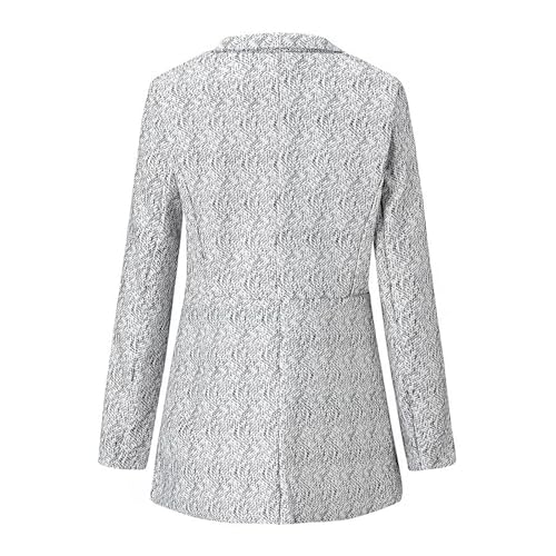 Upliftjoys Jacket, Datebacko Women's Solid Color Pocket Long Sleeve Open Front Coat, Casual Suit Jacket4
