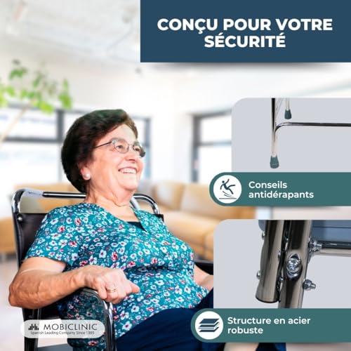 Chaise percée pour sénior évitant les chutes avec son cadre en acier - 6