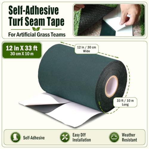 Image of Artificial Grass Tape 12 inch x 33', Turf Adhesive for Seaming Synthetic Turf, Green