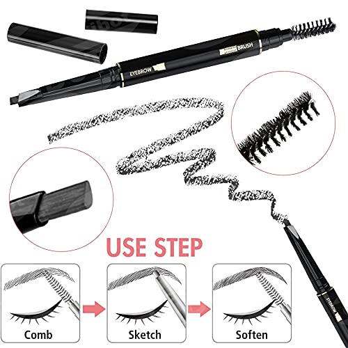 5-Piece Stainless Steel Eyebrow Grooming Kit with Travel Case - Image 4
