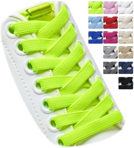 Puzeam 2 Paare elastische Schnürsenkel für Turnschuhe | 120 cm elastische Schnürsenkel für Erwachsene und Kinder, 8 mm breit, 21 Farben für Sneaker und Freizeitschuhe