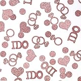 Rose Wedding Table Confetti, Bridal Shower Decorations Bride to Be Confetti Glittering Diamond Ring
