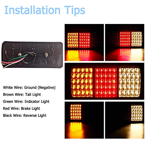 Vinauo 75 Led Trailer Lights, Turn Signal Running Brake Reverse Led Trailer Lights, Waterproof Ip68 Taillight For Boat Utility Trailer Light Kit Truck Rv Camper Utv Ute Vans (Pack Of 2) #TOP2
