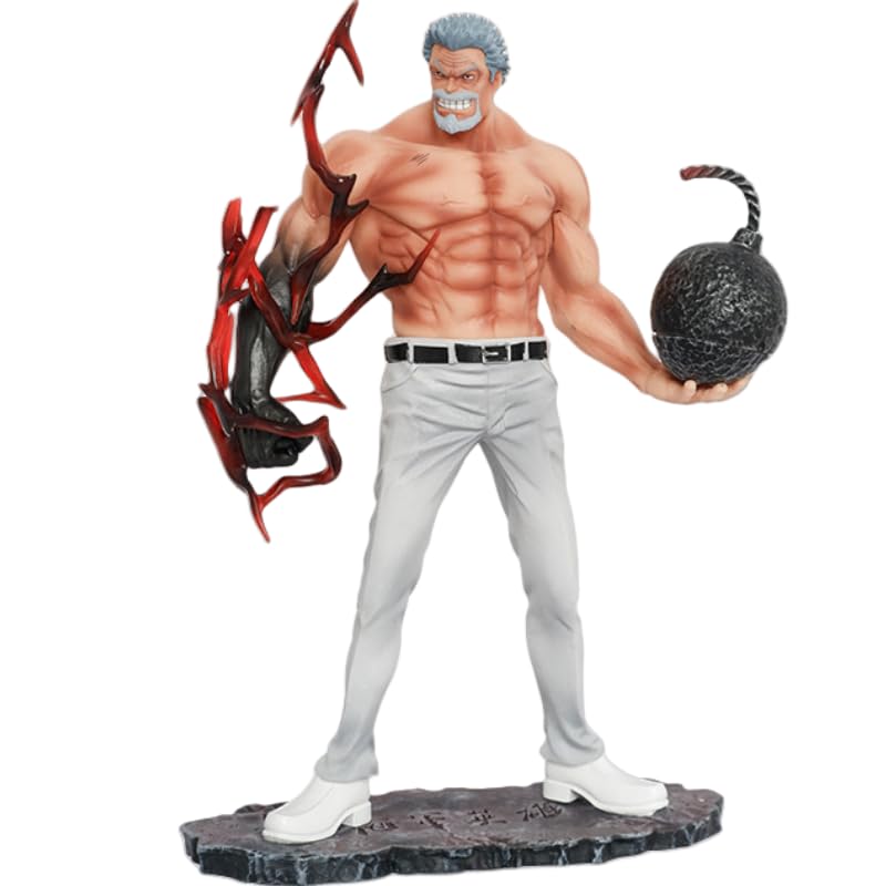REOZIGN GARP, Figura di anime Fighting Iron Fist Bomb Monkey D. GARP, 35 cm, in PVC, personaggio cosplay, modello da collezione per gli appassionati di anime, regalo (bianco)