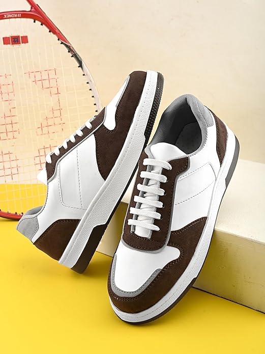 Image of STANPHORD Mens Rapidcore Sneakers Colourblocked Mid Top Lace Up Sports Casual Shoes | Comfortable & Lightweight Stylish Outdoor Shoes for Party, Daily & Occasion Wear | Smart & Trendy Shoe