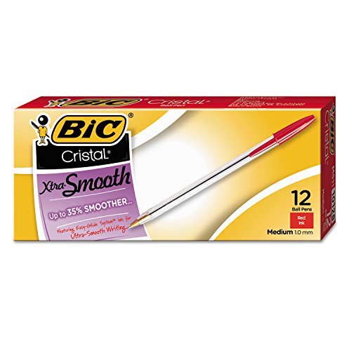Image of BIC Cristal Stic Ball Pen - Pack of 12, Red