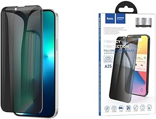 شاشة خصوصية A25 مضادة للسقوط من الزجاج المقوى لموبايل آيفون 13 برو ماكس من هوكو، أسود