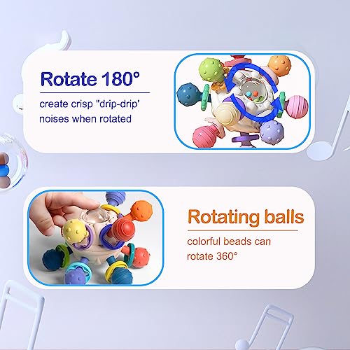Feisfzhu 9070P Baby Sensory Teething Toys - Teething Montessori Learning Developmental Toys For Baby - Newborn Teething Ball - Rattle Sensory Infant Chew Toys For 0 3 6 9 12 18 Months Baby Girls Boys Gift thumb #1