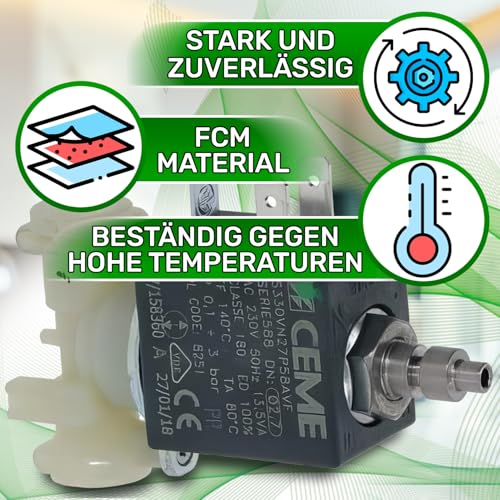 Magnetventil für Kaffeevollautomat 3-Wege mit Original Code 5213218251 5213212421 5213220251 5213214171 5213215961 für DeLonghi ECAM ETAM - MADE IN ITALY - Garantie 5 Jahre - ONIX TECH