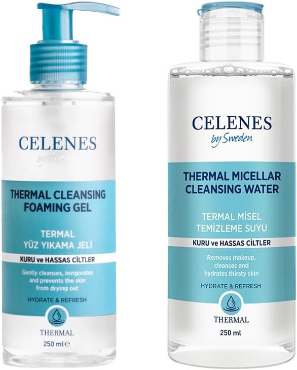 Celenes By Sweden Termal Yüz Temizleme Seti Ikisi Bir Arada Kuru Ve Hassas Ciltler 250 Ml + 250 Ml