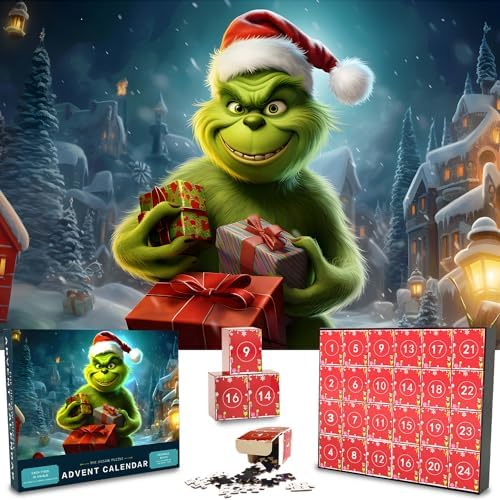 Calendario de adviento con rompecabezas del Grinch (1008 piezas)
