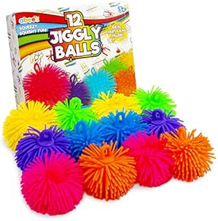 abeec 12 Pack Of Jiggly Balls - Stress Balls For Kids - Party Bags Fillers - Sensory Toys - Jiggle Balls For Kids - Squishy Fidget Toys - Contains Assorted Colours