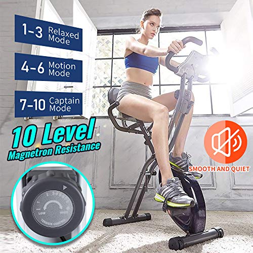 Image of leikefitness LEIKE X Bike Ultra-Quiet Folding Exercise Bike, | Magnetic Upright Bicycle with Heart Rate,LCD Monitor and easy to assemble