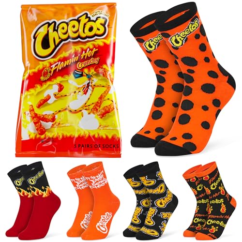 Cheetos Calcetines Divertidos, Pack de 5 Calcetines Calentitos